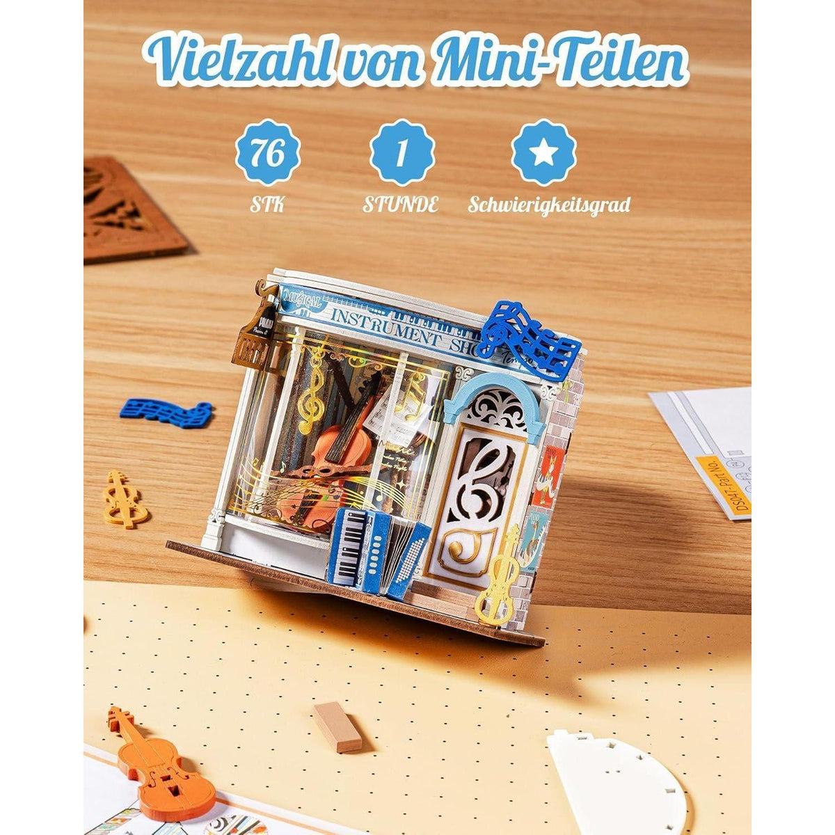 Miniatur Haus Melody Instrument Shop – 3D Puzzle Bausatz