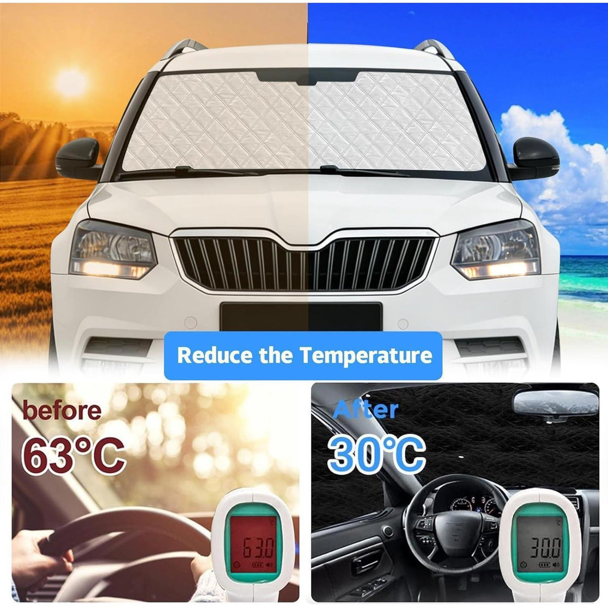 Thermomatte Skoda Yeti 5L 2009-2017 – Fahrerhaus Innen Sonnenschutz