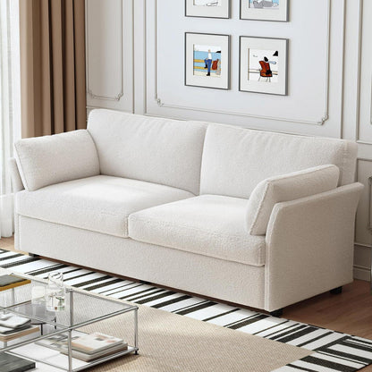 Modernes 2er Stoffsofa – Cremeweiß, 186 cm