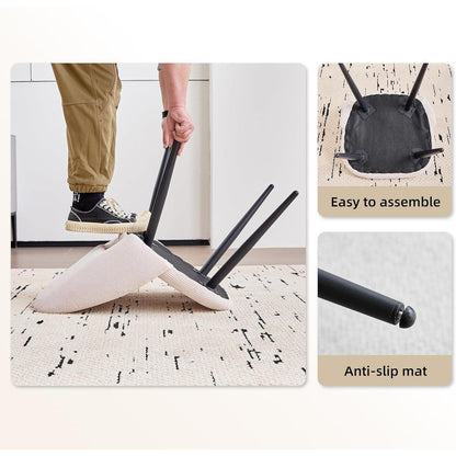 2er-Set Esszimmerstühle mit Cordbezug, Beige