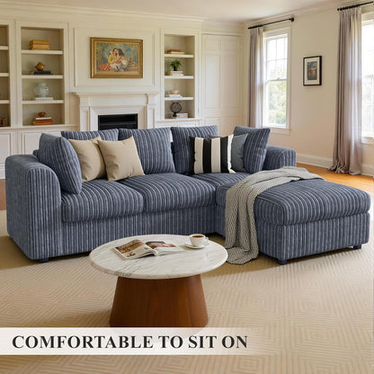 Ecksofa mit Schlaffunktion 212x150 cm, Grau Cordstoff