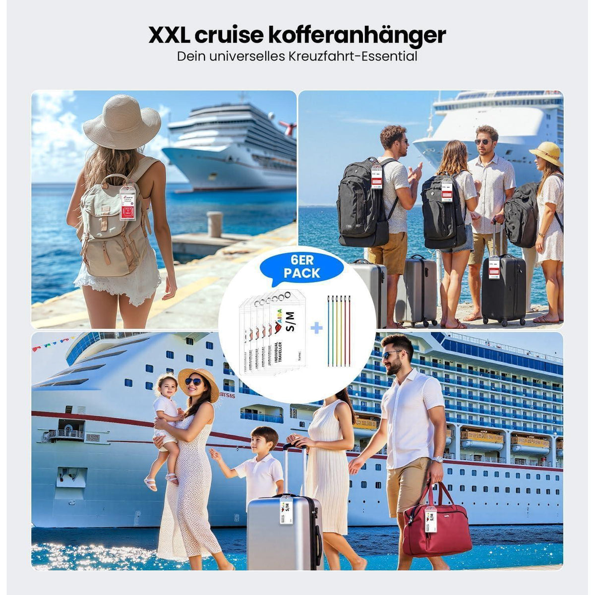 Kofferanhänger Kreuzfahrt – Wasserdicht & Robust mit Schlüsselband