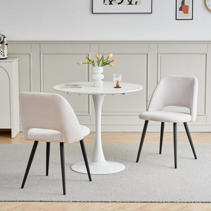 6 Esszimmerstühle mit Cordbezug, Beige – Bequem & Modern