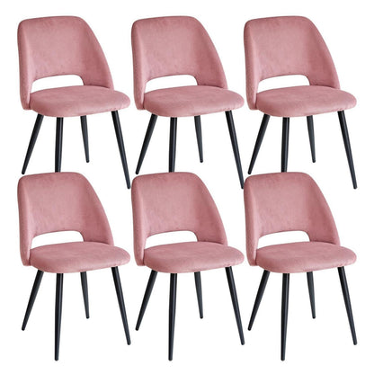 6 Esszimmerstühle mit Cordbezug, Rosa – Bequemer Sitz