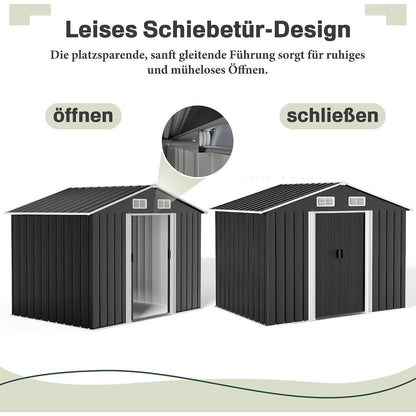 Metall Gerätehaus 196x132cm – Schiebetür & Wetterfest