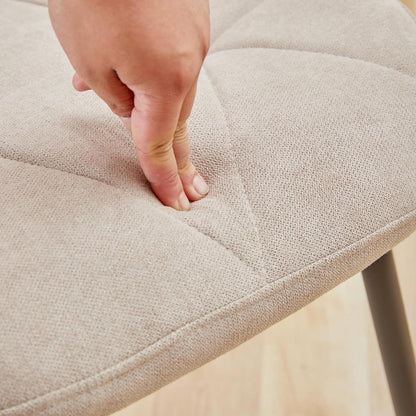 2er-Set Esszimmerstühle Leinenstoff, Beige, Gepolstert & Komfortabel