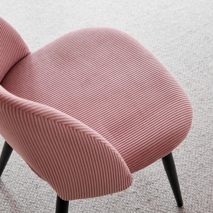 8 Esszimmerstühle mit Cordbezug, Rosa – Bequemer Sitz