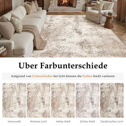 Abstrakt Braun Wohnzimmer Teppich 240x300cm Waschbar Rechteckig