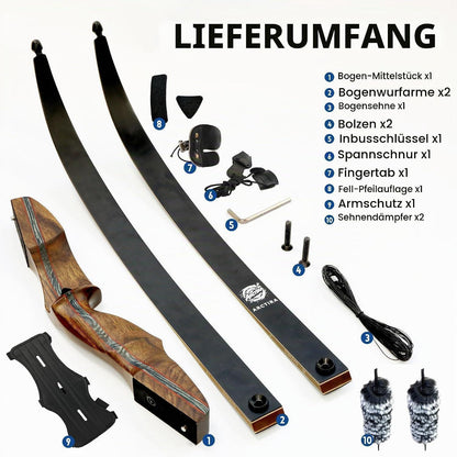 Recurve Bogen Takedown 40lb – Traditioneller Jagdbogen Set für Erwachsene
