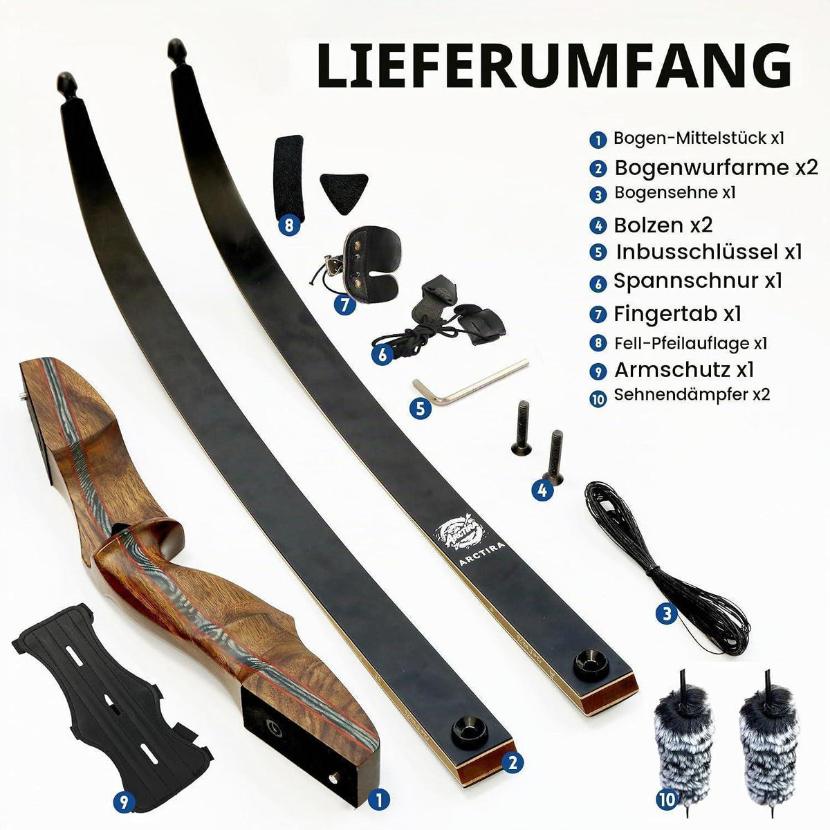Recurve Bogen Takedown 30lb – Traditioneller Jagdbogen Set für Erwachsene