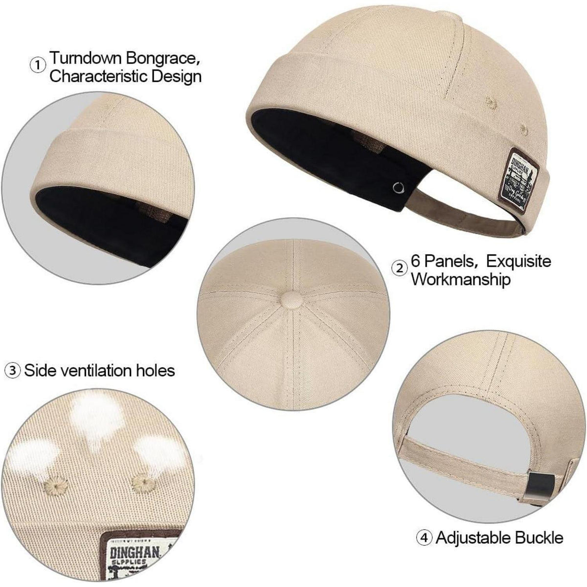 Herren Docker Cap Baumwolle – Verstellbare Seemannsmütze Beige