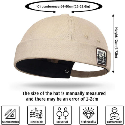 Herren Docker Cap Baumwolle – Verstellbare Seemannsmütze Beige