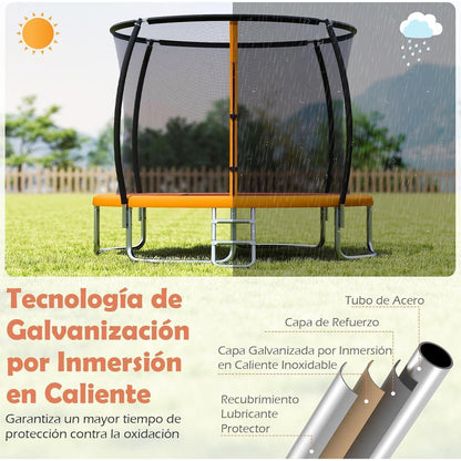 GYMAX Gartentrampolin 366cm mit Sicherheitsnetz & Leiter
