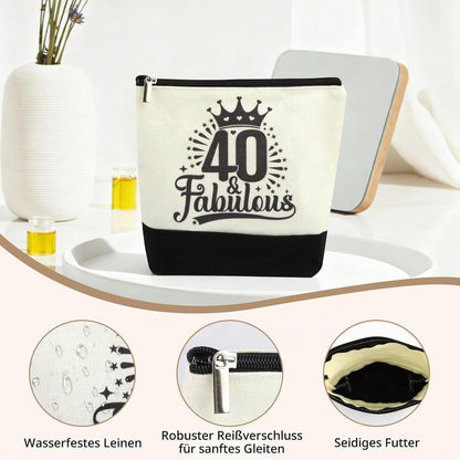 40. Geburtstag Geschenkset Vintage 1986 Canvas Tasche & Kosmetiktasche