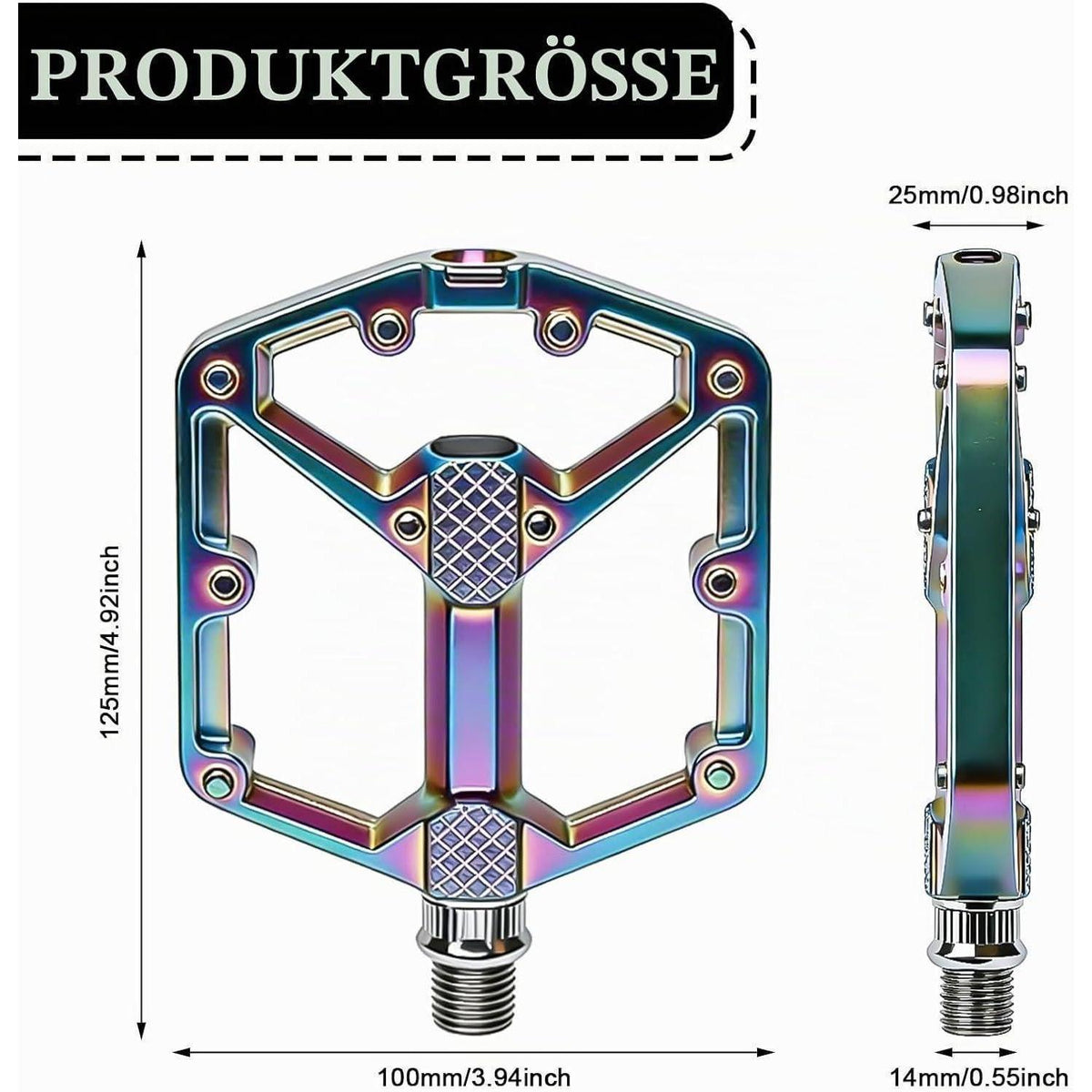 Aluminium Fahrradpedale 9/16" MTB mit Anti-Rutsch-Nägeln