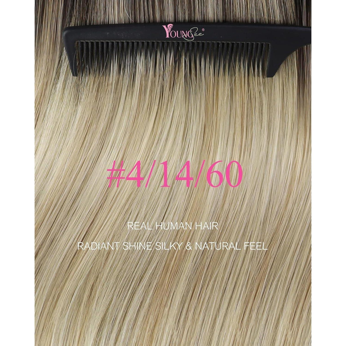 Echthaar Tape Extensions Dunkelbraun Ombre 60 cm
