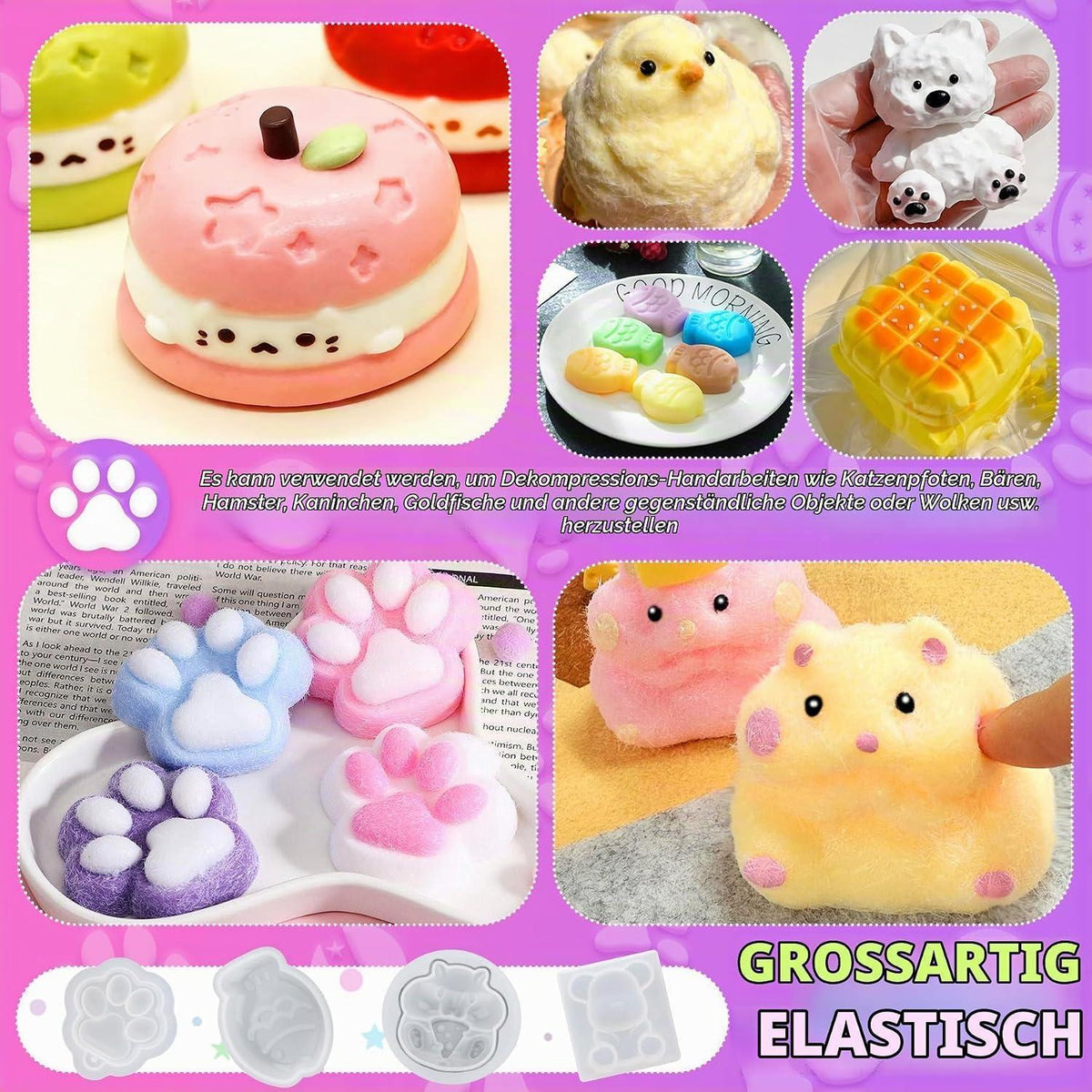 Flüssigsilikon Set für Taba Squishy - 500g Weiß