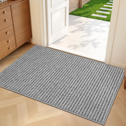Fußmatte Innen 60x90cm Grau Weiß – Rutschfest & Waschbar