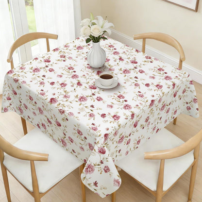 Rosa Tischdecke Retro Blumenmuster 140x140 cm