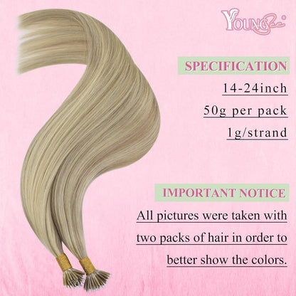 Echthaar Nano Ring Extensions Blond 45cm - Volumenspendend & Unsichtbar