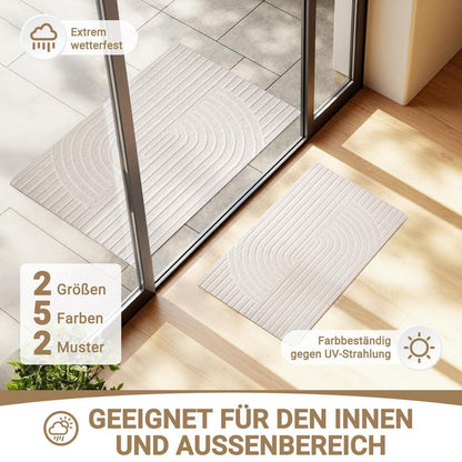 Fußmatte 50x80cm rutschfest – Elfenbein Wirbel