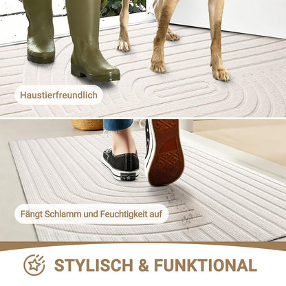 Fußmatte 50x80cm rutschfest – Elfenbein Wirbel