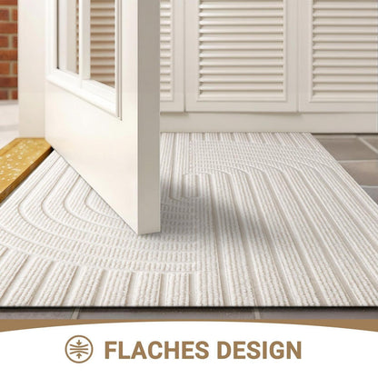 Fußmatte 50x80cm rutschfest – Elfenbein Wirbel