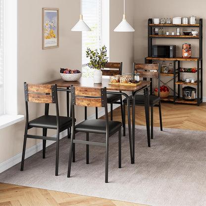 5-teiliges Esszimmer-Set für 4 Personen – Platzsparend & Modern