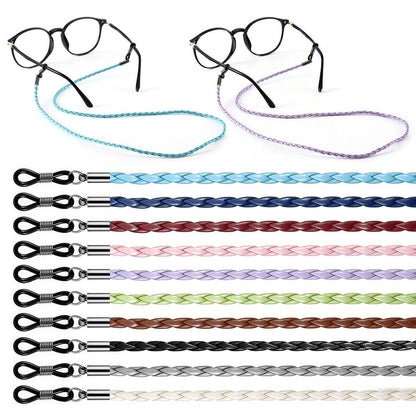 10er Set Brillenkette Damen & Herren – Verstellbar & Rutschfest in Lederoptik