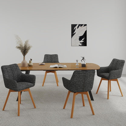 Drehbare Esszimmerstühle 2er Set Grau – Bequeme Polsterstühle