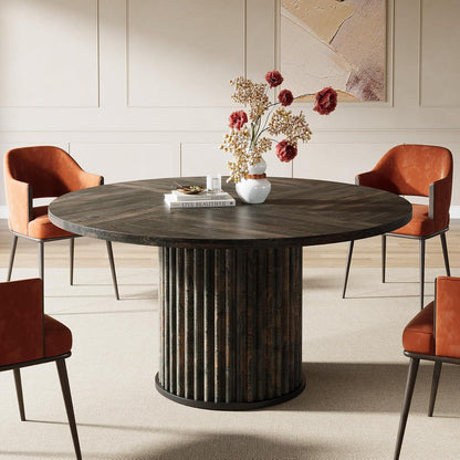Runder Esstisch 120cm Schwarz – Moderner Esszimmertisch für 4-6 Personen