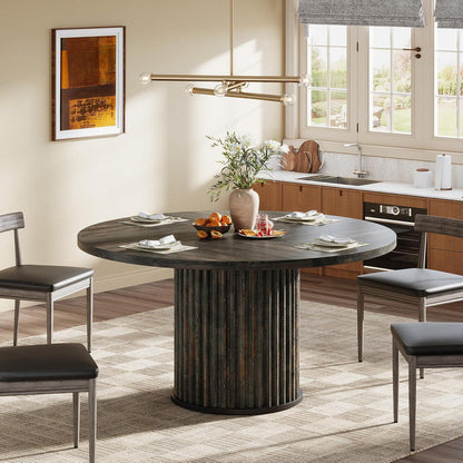 Runder Esstisch 120cm Schwarz – Moderner Esszimmertisch für 4-6 Personen