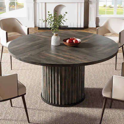 Runder Esstisch 120cm Schwarz – Moderner Esszimmertisch für 4-6 Personen