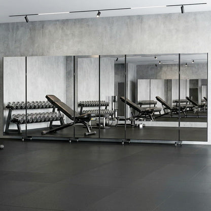 3-Fach Faltbarer Ganzkörperspiegel 240x190cm – Weiß, Standspiegel mit Rollen