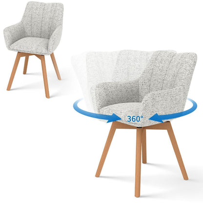 Drehbare Esszimmerstühle 2er Set Beige – Komfortabler Polsterstuhl