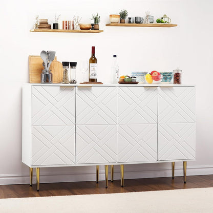Weißes Sideboard mit Fächern – Anrichte & Stauraumschrank