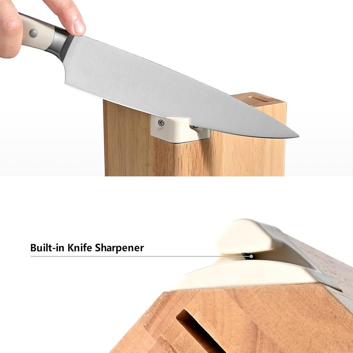 13-teiliges Küchenmesser-Set Edelstahl mit Messerblock & Messerschärfer