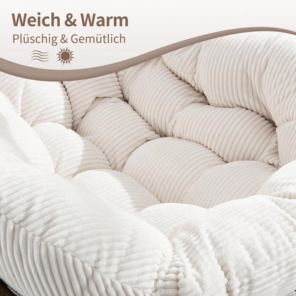 Outdoor Schaukelstuhl Papasan mit Kissen - Weiß