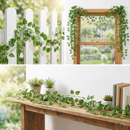12x Efeu Girlande Künstlich – 25.2m Deko für Wand & Garten