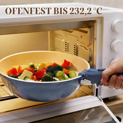 23-teiliges Keramik Topfset Antihaft Marineblau – Kochgeschirr Set
