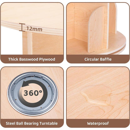Drehbares Bücherregal Holz 4 Etagen – Eckregal 360°