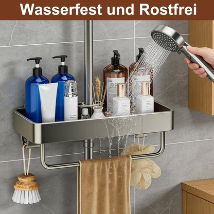Duschablage Ohne Bohren für Duschstange – Shampoo Halterung Badezimmer Organizer