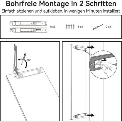 Buchsicherer Schiebespiegel für Kleiderschrank, Weiß