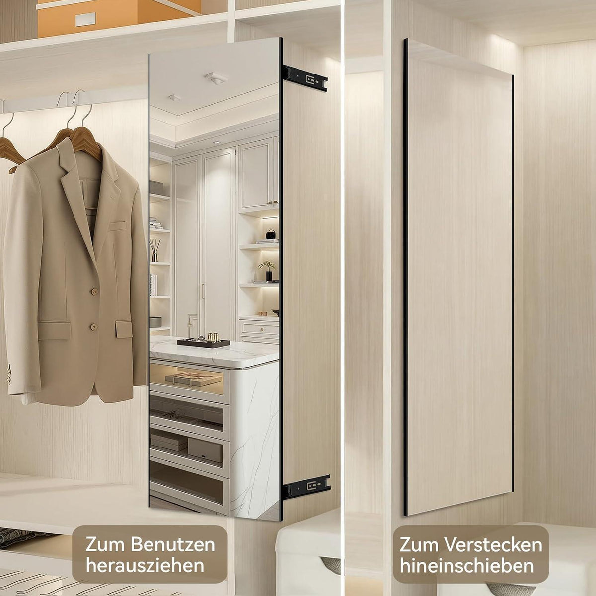 Brisafe Schiebespiegel für Kleiderschrank – Bruchsicher & Ausziehbar