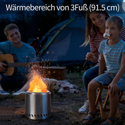 Feuerschale Edelstahl 22cm – Tragbarer Outdoor Feuerkorb
