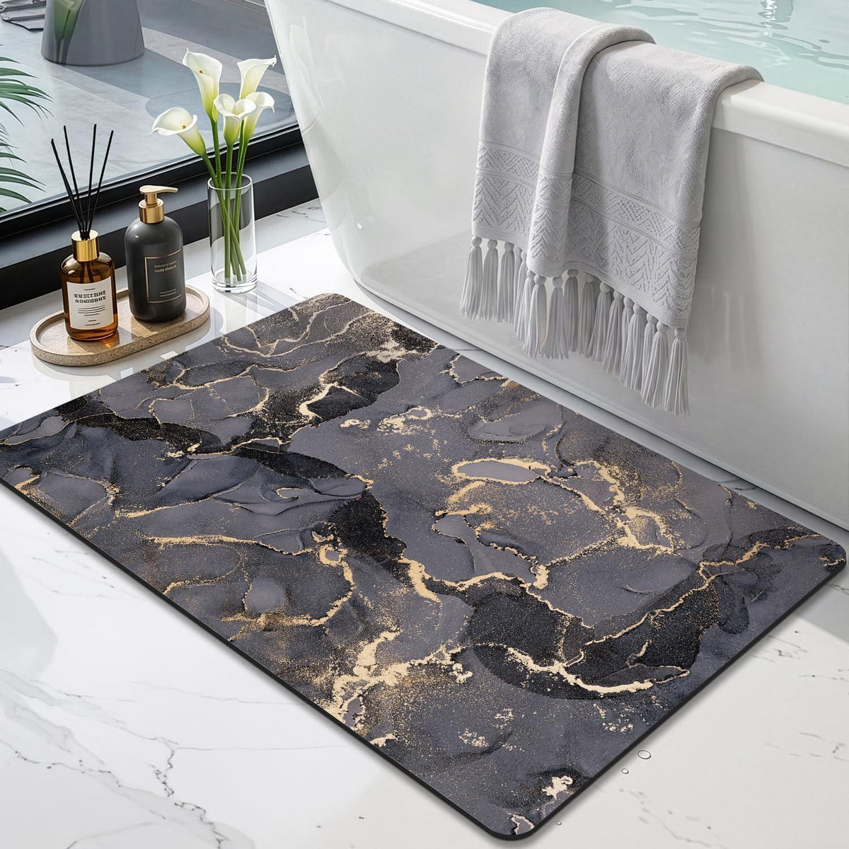 Rutschfeste Badematte 50x80 cm - Super Saugfähig & Schnelltrocknend