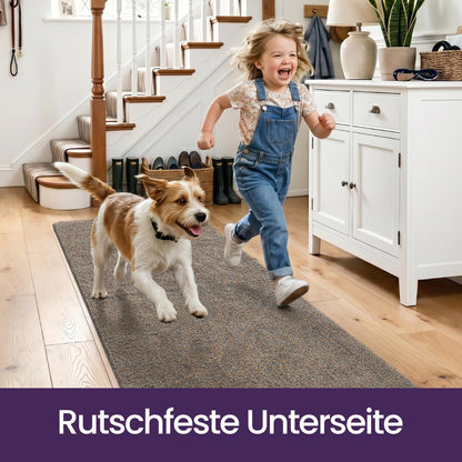Flur Läufer Teppich rutschfest Braun-Blau 80x250 cm