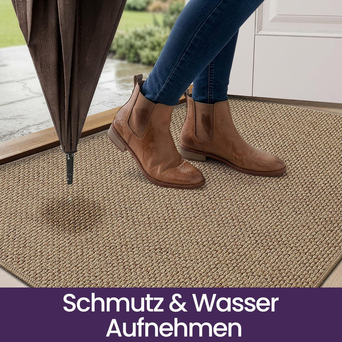 Schmutzfangmatte Innen 120x180 cm – Rutschfest & Dunkelbeige