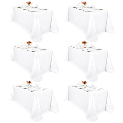 Weißes Tischdecken-Set 6er Pack, 229x396 cm, Rechteckig