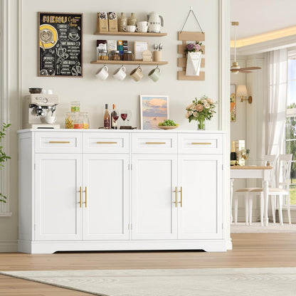 Sideboard 150cm mit Arbeitsplatte – Küchenschrank Weiß